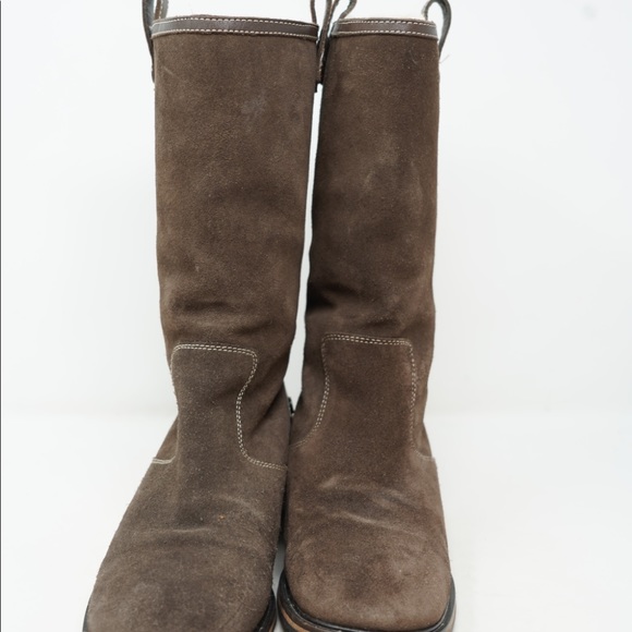 Cole Haan Shearling Boots Womens 8.5B Brown Waterproof Suede Fur - Picture 4 of 12